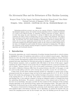 On Adversarial Bias and the Robustness of Fair Machine Learning