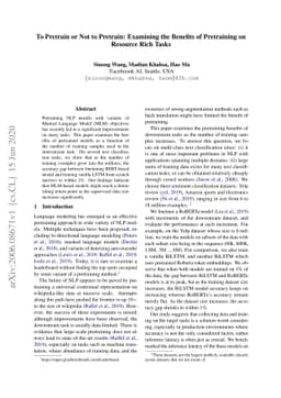 To Pretrain or Not to Pretrain: Examining the Benefits of Pretraining on
  Resource Rich Tasks