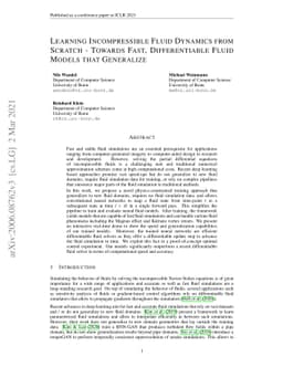 Learning Incompressible Fluid Dynamics from Scratch -- Towards Fast,
  Differentiable Fluid Models that Generalize