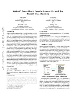 COMPOSE: Cross-Modal Pseudo-Siamese Network for Patient Trial Matching