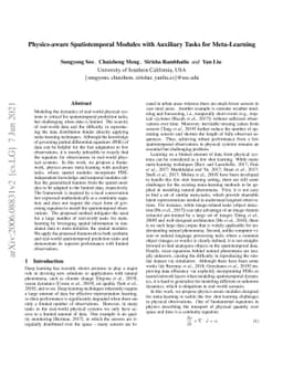 Physics-aware Spatiotemporal Modules with Auxiliary Tasks for
  Meta-Learning