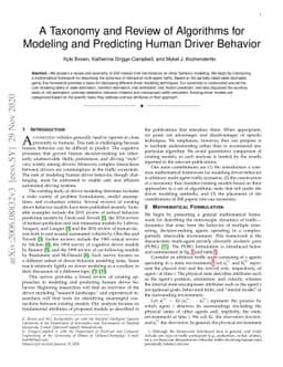A Taxonomy and Review of Algorithms for Modeling and Predicting Human
  Driver Behavior