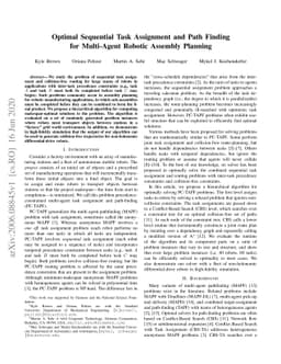 Optimal Sequential Task Assignment and Path Finding for Multi-Agent
  Robotic Assembly Planning