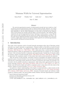 Minimum Width for Universal Approximation