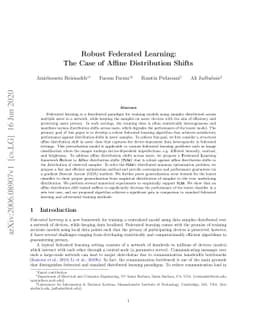 Robust Federated Learning: The Case of Affine Distribution Shifts