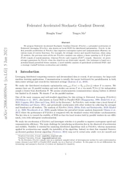 Federated Accelerated Stochastic Gradient Descent