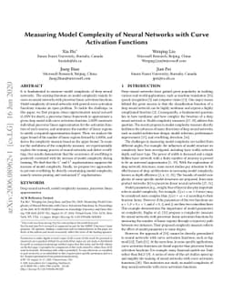 Measuring Model Complexity of Neural Networks with Curve Activation
  Functions