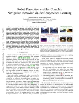 Robot Perception enables Complex Navigation Behavior via Self-Supervised
  Learning