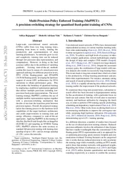 Multi-Precision Policy Enforced Training (MuPPET): A precision-switching
  strategy for quantised fixed-point training of CNNs