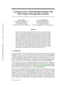 Learning to Solve Vehicle Routing Problems with Time Windows through
  Joint Attention