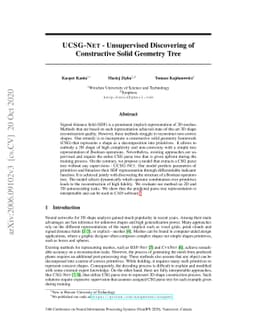 UCSG-Net -- Unsupervised Discovering of Constructive Solid Geometry Tree