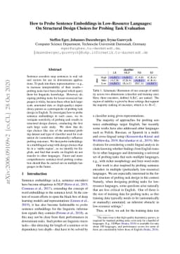 How to Probe Sentence Embeddings in Low-Resource Languages: On
  Structural Design Choices for Probing Task Evaluation