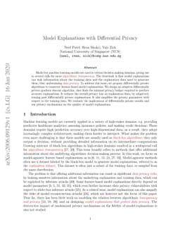 Model Explanations with Differential Privacy