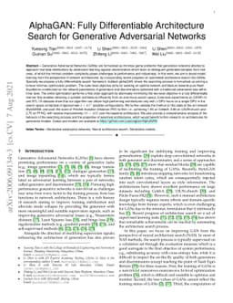 AlphaGAN: Fully Differentiable Architecture Search for Generative
  Adversarial Networks