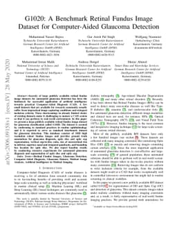 G1020: A Benchmark Retinal Fundus Image Dataset for Computer-Aided
  Glaucoma Detection