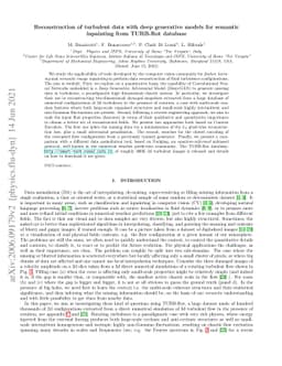 Reconstruction of turbulent data with deep generative models for
  semantic inpainting from TURB-Rot database