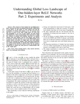 Understanding Global Loss Landscape of One-hidden-layer ReLU Networks,
  Part 2: Experiments and Analysis