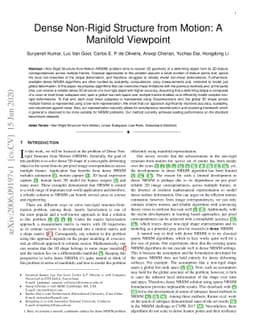 Dense Non-Rigid Structure from Motion: A Manifold Viewpoint