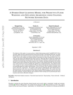 A Hybrid Deep Learning Model for Predictive Flood Warning and Situation
  Awareness using Channel Network Sensors Data