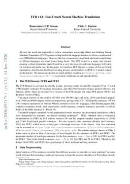 FFR v1.1: Fon-French Neural Machine Translation