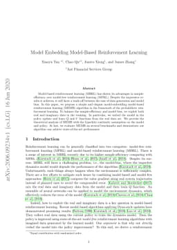 Model Embedding Model-Based Reinforcement Learning