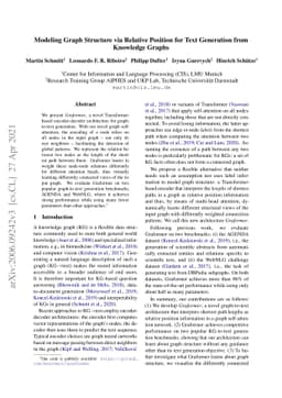 Modeling Graph Structure via Relative Position for Text Generation from
  Knowledge Graphs
