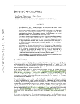 Isometric Autoencoders