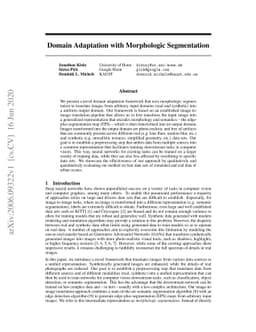 Domain Adaptation with Morphologic Segmentation