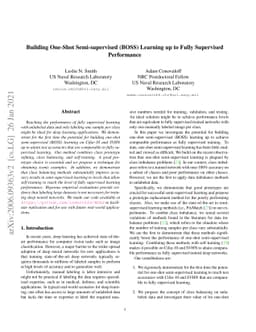 Building One-Shot Semi-supervised (BOSS) Learning up to Fully Supervised
  Performance