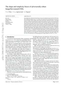 The shape and simplicity biases of adversarially robust ImageNet-trained
  CNNs