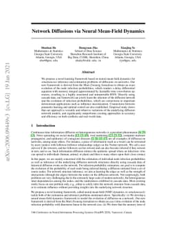 Network Diffusions via Neural Mean-Field Dynamics