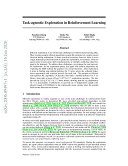 Task-agnostic Exploration in Reinforcement Learning