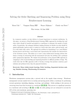 Solving the Order Batching and Sequencing Problem using Deep
  Reinforcement Learning