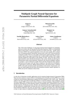 Multipole Graph Neural Operator for Parametric Partial Differential
  Equations