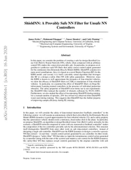 ShieldNN: A Provably Safe NN Filter for Unsafe NN Controllers
