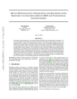 Multi-Domain Level Generation and Blending with Sketches via
  Example-Driven BSP and Variational Autoencoders
