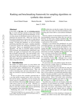 Ranking and benchmarking framework for sampling algorithms on synthetic
  data streams