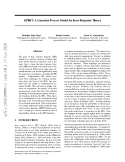 GPIRT: A Gaussian Process Model for Item Response Theory