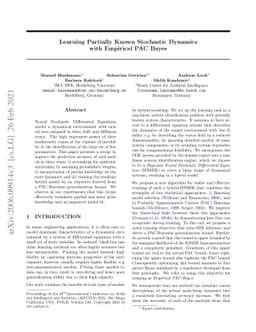 Learning Partially Known Stochastic Dynamics with Empirical PAC Bayes