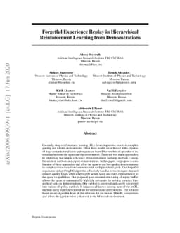 Forgetful Experience Replay in Hierarchical Reinforcement Learning from
  Demonstrations