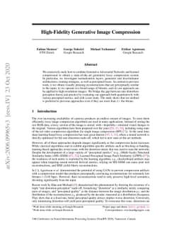 High-Fidelity Generative Image Compression