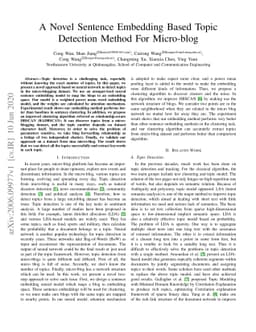 A novel sentence embedding based topic detection method for micro-blog