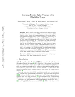 Learning Precise Spike Timings with Eligibility Traces
