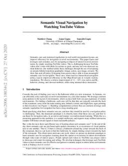 Semantic Visual Navigation by Watching YouTube Videos