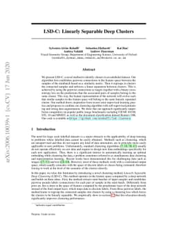 LSD-C: Linearly Separable Deep Clusters