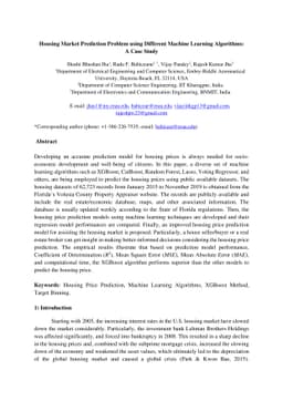Housing Market Prediction Problem using Different Machine Learning
  Algorithms: A Case Study