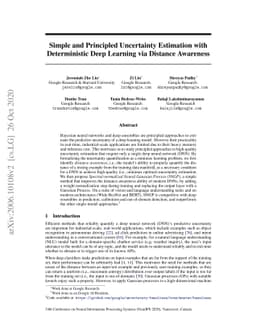 Simple and Principled Uncertainty Estimation with Deterministic Deep
  Learning via Distance Awareness