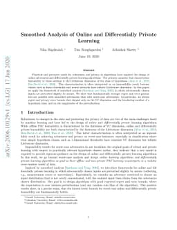 Smoothed Analysis of Online and Differentially Private Learning