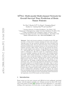 M2Net: Multi-modal Multi-channel Network for Overall Survival Time
  Prediction of Brain Tumor Patients