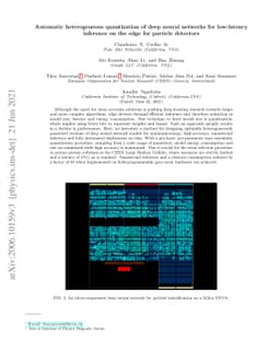 Automatic heterogeneous quantization of deep neural networks for
  low-latency inference on the edge for particle detectors